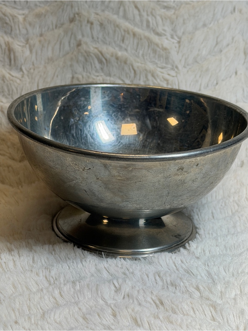 Hanle & Debler Vintage Footed Pewter Bowl, Classic Art Deco / Colonial Revival
